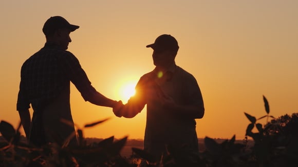 Two farmers talk on the field.jpg